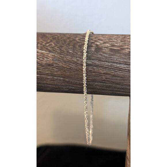 Solid 925 Silver Sparkle D/C Cut Margarita Box Rope 2mm Chain Bracelet - Picture 6 of 6